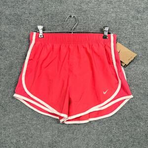 New Nike Womens Sz Small Brief Lined Running Shorts Red Elastic Waist CU8890-665